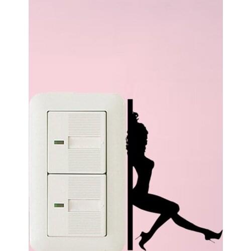 Pole Dancer Sexy Dancing Woman Fashion Home Decor Wall Switch Decals Stickers 6SS0231
