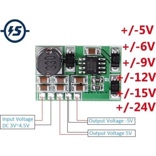 Boost Module 3-18V To +/-5V +/-6V +/-9V +/-12V +/-15V +/-24V Boost Module ADC DAC LCD Power Supply Without Welding