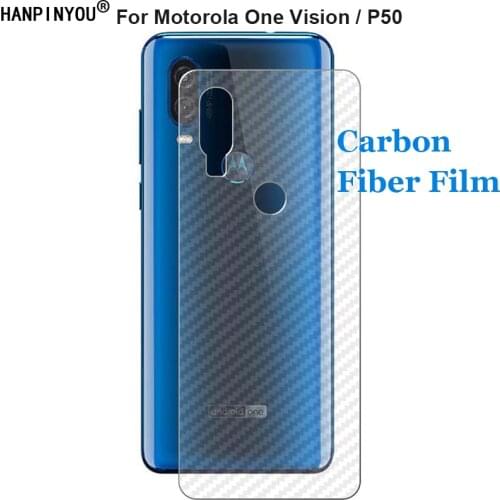 For Motorola One Vision / P50 6.3" Durable 3D Anti-fingerprint Carbon Fiber Back Film Screen Protector (Not Tempered Glass)