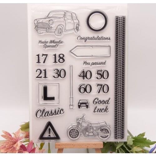 Diy Transparent Silicone Rubber Standard Stamp for Scrapbooking Clear Stamps Card Making Stamps Number Car Figure