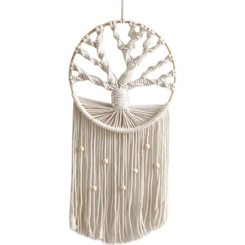 Woven Tapestry Nordic Bohemian Macrame Wall Hanging Cotton Rope Tassel Wall Art For Living Room Dorm Room Decorations