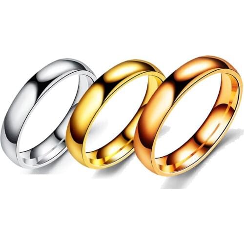 UAGE High quality 4mm Wholesale Simple Ring Fashion Rose Gold Ring Mens and Womens Exclusive Couple Wedding Ring