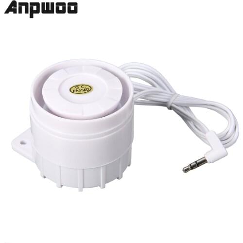 ANPWOO Security 433MHz External Speakers Wired Alert Siren Kits 3.5mm 15W 12DC for Smart Home Security Alarm System