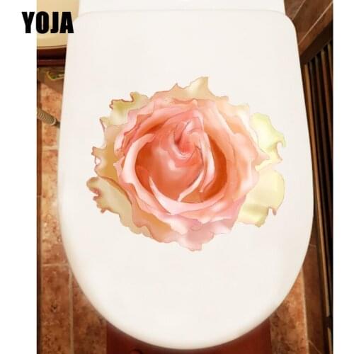 YOJA 22.3X19.3CM Fresh Rose Room Decoration WC Toilet Decal Classic House Wall Sticker T1-1803