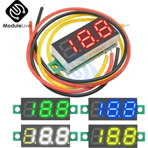 0.28 Inch 0.28'' 3 Bits Wire Mini DC Digital Tube Panel Voltmeter Panel Mount LED Voltage Meter Tester Volt