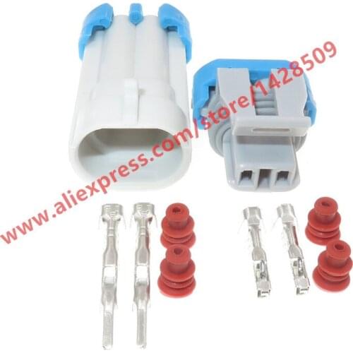 5 Sets kit Delphi 2 pin way gray PA66 male and female electric Jet Valve Plug connector 12162343 12052644