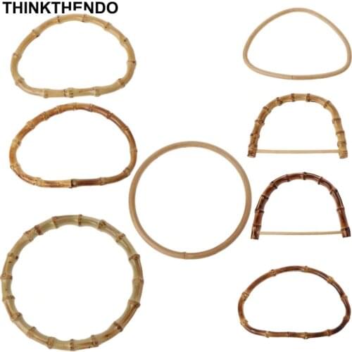 1Pc D / Round shape Bamboo Handle for Handmade Handbag DIY Tote Purse Frame Making Bag Hanger