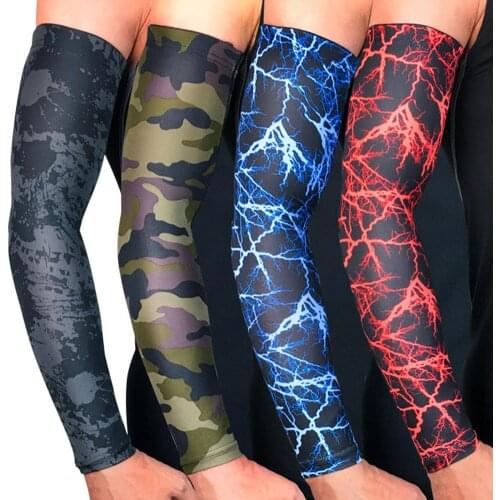 1Pcs Breathable Quick Dry UV Protection Running Arm Sleeves Basketball Elbow Pad Fitness Armguards Sports Cycling Arm Warmers