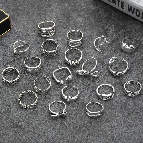1Pcs Gothic Geometric Cross Bowknot Ring Vintage Punk Metal Knuckle Finger Rings For Women Men Party Jewelry Bohemia Anillos