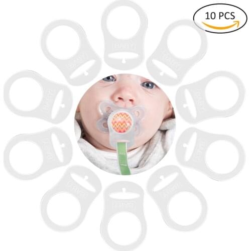 10pcs Baby Dummy Pacifier Holder Clip Clear Silicone Baby Mam Ring Adapter Button Buckle Mountings for newborn baby accessories