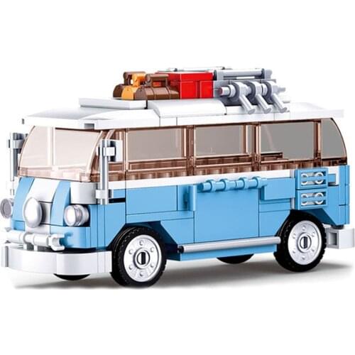 227Pcs City Classic Great Bus T1 Van Cars Model Building Block Kits Technical Vehicle Bricks Toys For Children Birthday Gifts