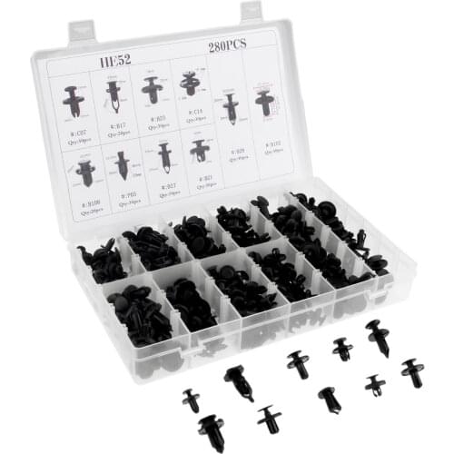 280Pcs Mixed Fastener Clips Car Fender Bumper Nylon Rivet Fixed Clip Fastener Retainers For Honda Toyota Lexus Audi Ford Nissan