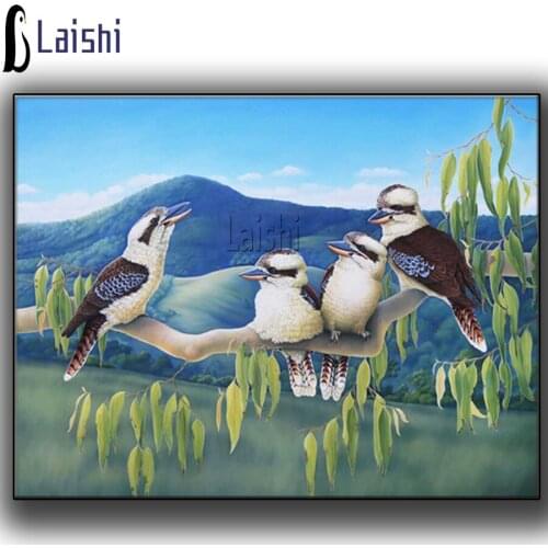 5D Diy Diamond Embroidery Cross Stitch animal Kookaburras Full Square Drill Rhinestones Painting Diamond Mosaic Cross Stitch Kit