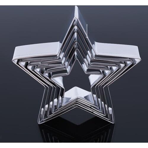 6Pcs/Set Stainless Steel Cookie Cutters Mold DIY Star Cutter Biscuit Baking Mould Stencils Pastry Baking Kitchen Tool