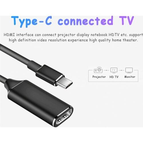 Adapters For Type C To HDMI-compatible Converters 4K HD Conversion Cable Accessories For Mobile Phone Connected TV Monitor
