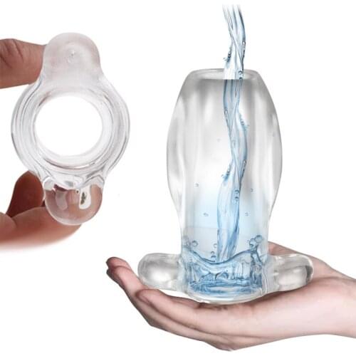 Enema Hollow Anal Plug 2 Sizes Butt Plug Anal Dilator Soft Speculum Prostate Massager Sex Toys For Woman Men Gay Adult Products