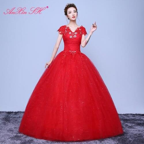 AnXin SH V-neck Wedding Dresses