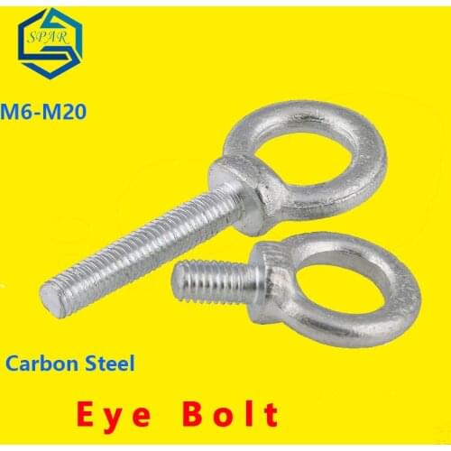 Eye Bolt Lifting eye screw Ring eye bolt Ring hooking screw Marine Ring Loop Hole for Cable Rope Eye Bolt Carbon Steel DIN580
