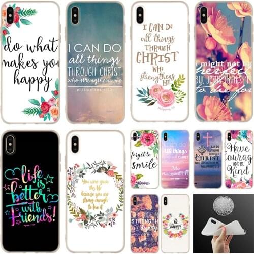 Case For i12 11 Pro 7 8 6 6s Plus XR XS Max cover Mini 5 5S SE 2020 Cases Bible verse Philippians Jesus Christ Christian
