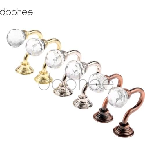 Dophee 2pcs Round Crystal Curtain Hooks Wall Mounted Home Decor Curtain Tieback Accessories With Screws 3 Colors Home Decoration