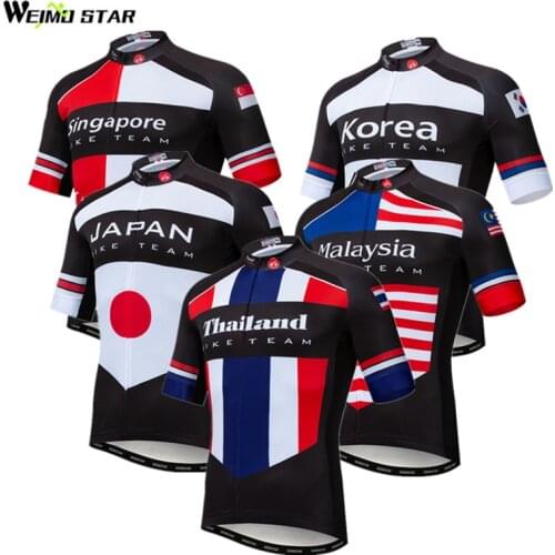 Weimostar Thailand Korea Japan Team Cycling Jersey Summer Men Mountain Bicycle Clothing Quick Dry Racing Sport MTB Bike Jersey