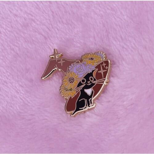 Jackson cat brooch pin magic animal badge