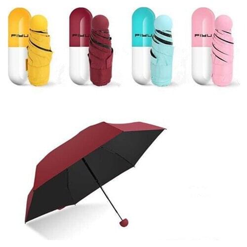 Capsule Case Umbrella Ultra Light Mini Folding Umbrella Compact Pocket Umbrella Windproof Rain Sun Umbrellas