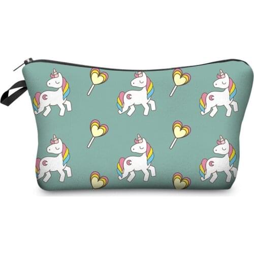 Fashion Unicorn Cosmetic Bag Print Women Brand makeup bags Cute bag headset candy Cosmetic Bagsdigital printing Collection bags