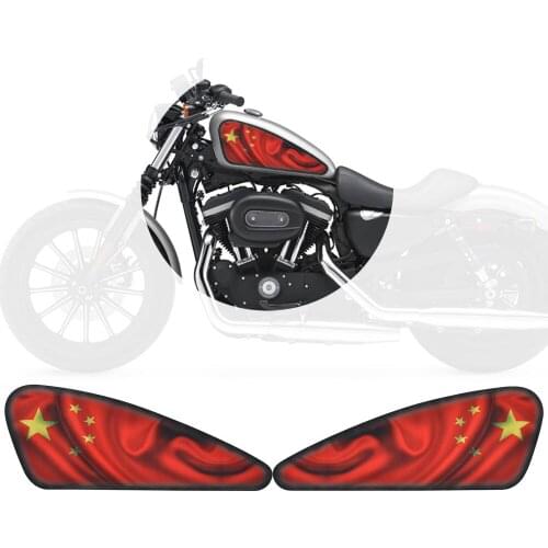 Motorbike Fuel Tank Decal 3D Sticker China Flag For Harley XL883 XL1200 48 Cafe Racer Tracker Bobber Scrambler Chopper Bratstyle