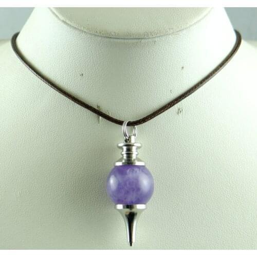 Natural Stone Quartz Crystal aventurine Opal tiger eye Turquoises Pendulum pendant for diy Jewelry making necklace Accessories