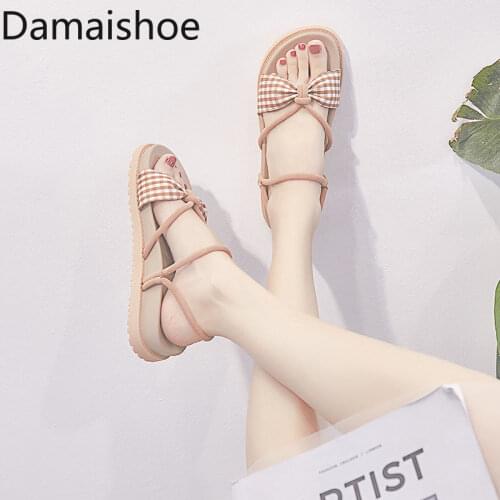 2021 Summer New Two-Way Wear Internet Hot Sandals Fairy Style Student Flat All-Match Korean Rome Beach Ins Fashion Women Shoes