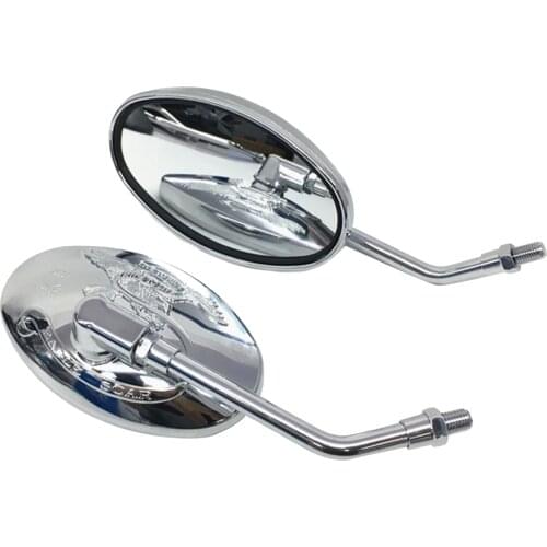 M10 Motorcycle Oval Chrome Rearview Mirrors Universal Motorbike Side Mirror FOR Yamaha Xt 600 Virago 125 535 1100 Vmax 1200