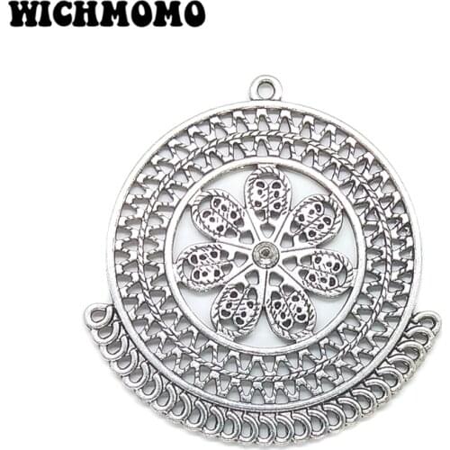 2019 New Fashion 51*49MM 2pcs Retro Zinc Alloy Tassel Loop Linker for DIY Necklace Connectors Charms