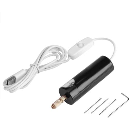 Portable Mini Small Electric Drills Handheld Micro USB Drill With 3pc Bits DC 5V PCB Hand Drill Press Drilling