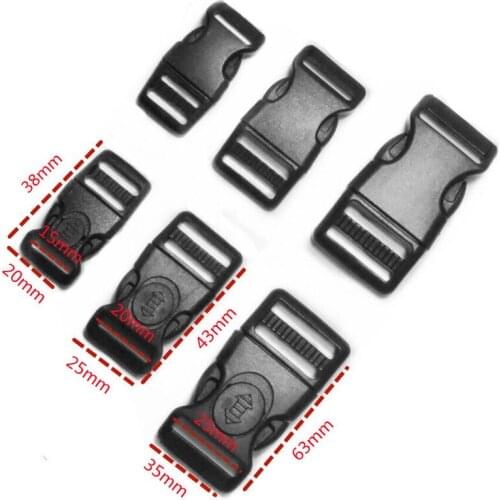 10Pcs 15/20/25MM Black Webbing Detach Buckle for Outdoor Sports Bags Students Bags Luggage travel Double Lock Parts Accessories