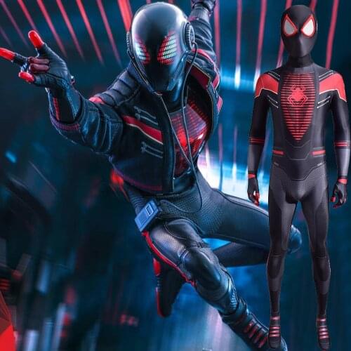 PS5 Miles Morales Cosplay Costume Hallowen Costume Boys Men Superhero Zentai Disfraces Para Halloween Costume Miles Morales