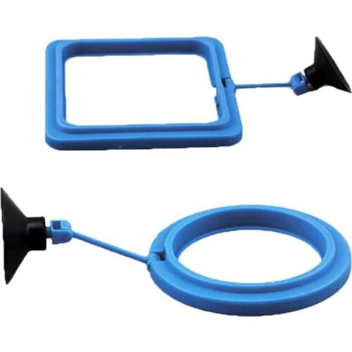 Fish Tank Round Small Tropical Fish Feeding Ring Blue Square Aquarium Feeder Aquarium Supplies