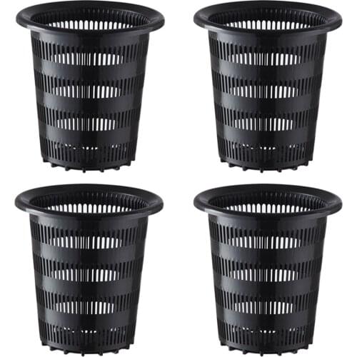 4Pcs 16 X 15 X 15cm Height Mesh Pot Net Cup Planting Basket Hydroponic Plant Grow Garden Garden Tools - White Black