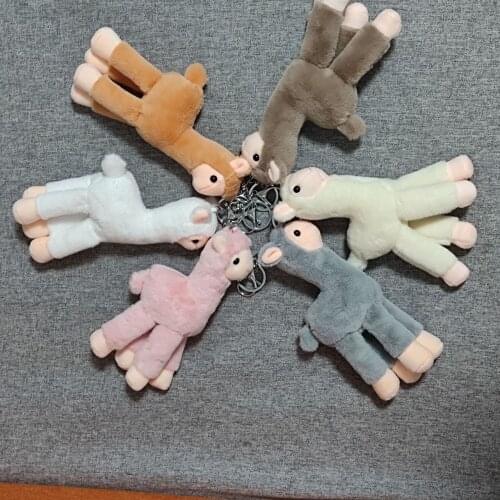 Cute Little Alpaca Plush Keychain Toy Beautiful Doll Lamb Plush Toy Gift For Children Bag Pendant Decor Ball Pompom Keyring