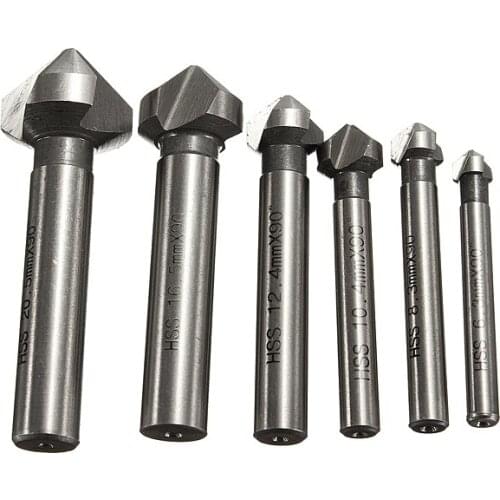Drill Tool Taladro Herramientas Furadeira 2 Sets/lot _ 6pcs 90 Degree 3 Flute Hss4241 Chamfer Chamfering End Mill Cutter Bit