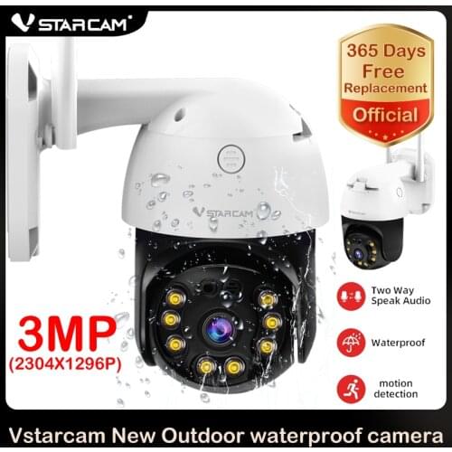 Vstarcam 3MP Wifi IP Camera Dome AI Security Camera P2P PTZ Wireless 2 Way Audio Outdoor Waterproof IR Color Night Support 128G
