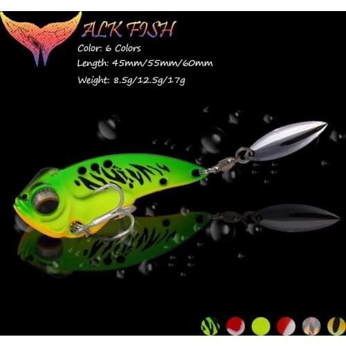 WALK FISH VIB Fishing Lure Vibration Baits With Roting Sequins Metal Wobblers Fishing Hard Baits Sinking Baits Fishing Tackles