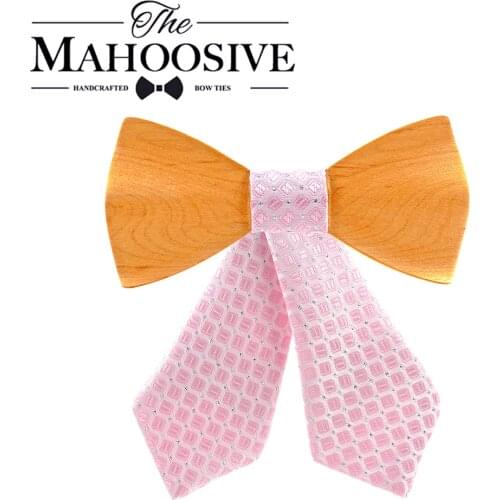 Women Cross Wooden Bow tie Formal Solid Color Wedding Party Button Bowknot Women Bow Ties Brand Cravat Neck Ties