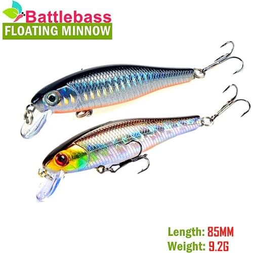 1pcs Fishing Lures 8.5cm/9.2g Hard Minnow bait Artificial 5 Colors Available Quality Professional Plastic Fishing Tackle