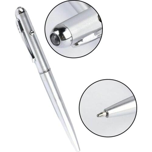 1 Pcs Creative Magic LED UV Light Ballpoint Pen with School Office Secret Novelty Ink Item Supplies For Gifts Invisible Pen Q9R9