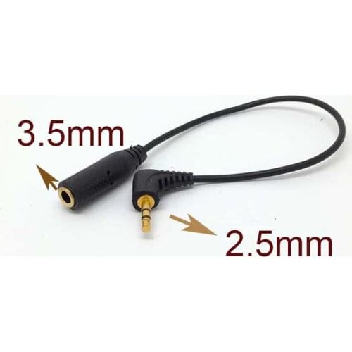 10pcs Gold planted 2.5mm Male to 3.5mm Female Adapter Cable Stereo Audio AUX