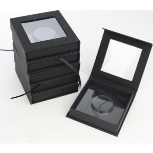 100/PACK Wholesale Makeup false eyelash packaging box custom logo lash boxes packaging 25mm mink eyelashes Black case Vendors