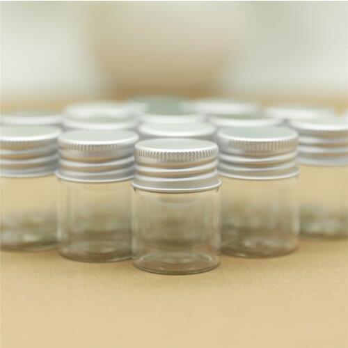 12 pieces 30*40mm 15ml Small Glass Bottle Aluminum Caps Test tube Glass Jars Vials Transparent Containers DIY Perfume Bottles
