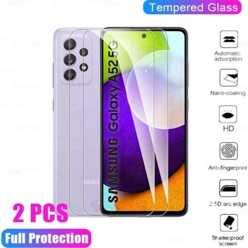 2PCS Protective Glass For Samsung Galaxy A52 5G HD screen protector film For samsun samung galaxi a52 a 52 5g tempered glass