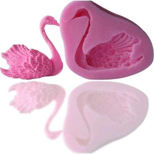 3D Swan Shape Candy Mould Silicone Soap Mold Fondant Cake Chocolate Stencils Kitchen Pastry Baking Cake Decorating Tools